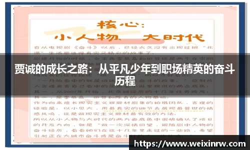 贾诚的成长之路：从平凡少年到职场精英的奋斗历程